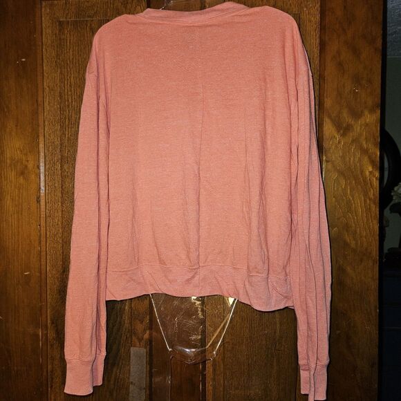 Nike Peach Salmon Cotton Long Sleeve Sweatshirt Size S | Lightweight Crewneck - Picture 2 of 8